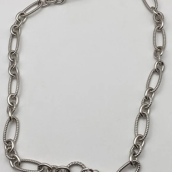 JUDITH RIPKA STERLING SILVER CHAIN HEART LOBSTER CLAW CLASP NECKLACE - Picture 1 of 4